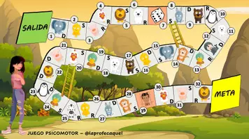 Vista previa - Juegos / Gamificación - JUEGO PSICOMOTOR – Tablero de animales - Portada