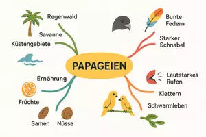 Vorschau - Arbeitsblätter - Arbeitsblätter zum Thema "Papageien" + Lösung & MP3 + Mindmap + Infografik - Seite 2