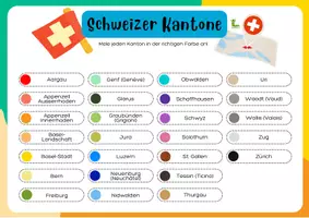Vorschau - Arbeitsblätter - Schweizer Kantone 🌍🗺️ - Seite 1
