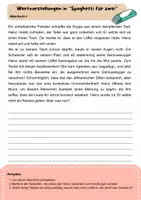 Vorschau - Stundenentwürfe - Wertvorstellungen in Spaghetti für zwei plus Differenzierung - Deckblatt