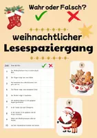Vorschau - Fördermaterial/Inklusion - Lesespaziergang Weihnachten wahr oder falsch? Deutsch - Deckblatt