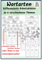 Vorschau - Arbeitsblätter - Wortarten üben - Arbeitsblätter zu Halloween, Weihnachten, Winter, Fasching, Frühling und Ostern - Deckblatt