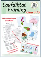 Vorschau - Arbeitsblätter - Laufdiktat Frühling Klasse 2 / 3 - Deckblatt
