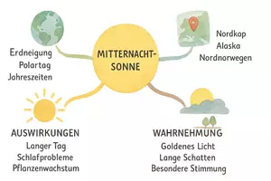 Vorschau - Arbeitsblätter - Arbeitsblätter zum Thema "Was sind Mitternachtssonne und Polarnacht?" + Lösung & MP3 + Mindmap + Infografik - Seite 3