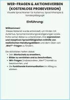 Vorschau - Fördermaterial/Inklusion - Wer-Fragen & Aktionsverben (Probe) | Autismus - Seite 1