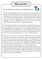 Vorschau - Arbeitsblätter - Ebbe und Flut Lesetext mit Fragen + Lösungen Leseverstehen Wortspeicher didaktische Reserve Lesen Leseverständnis - Seite 3