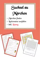 Vorschau - Arbeitsblätter - Suchsel zum Thema: "Märchen" - Deckblatt