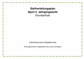 Vorschau - Stundenentwürfe - Jahresplanung Sport 2. Klasse/Sequenzplanung Sport - Seite 1