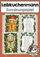 Vorschau - Spiele - Zuordnungsspiel Lesespiel Lebkuchenmann - Weihnachten - Deckblatt