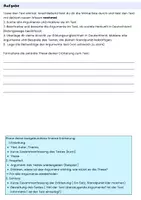 Vorschau - Arbeitsblätter - Lineare Erörterung zur Bildungsungleichheit - Deckblatt