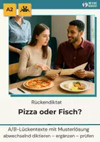 Vorschau - Arbeitsblätter - Rückendiktat Pizza oder Fisch, A2/B1 - Deckblatt