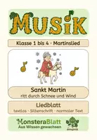 Vorschau - Arbeitsblätter - Sankt Martin ritt durch Schnee und Wind - Liedblatt dreifach differenziert (textlos, Silbenschrift, normaler Text) - Deckblatt