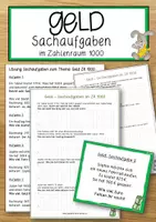 Vorschau - Anderer Materialtyp - Geld Sachaufgaben im Zahlenraum 1000 - Deckblatt