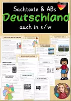 Vorschau - Arbeitsblätter - Deutschland Bundesländer & Nachbarländer Lerntheke Sachtexte & Arbeitsblätter - Deckblatt