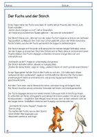 Vorschau - Arbeitsblätter - Fabel Fuchs Storch Rollenspiel mit Stabpuppen - Seite 1