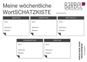 Vorschau - Merkblätter - Wortschatz | Wortschatzkiste | alle Niveaus - Deckblatt