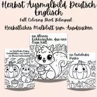 Vorschau - Spiele - Herbst malbilder Deutsch Englisch - Deckblatt