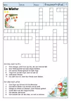 Vorschau - Arbeitsblätter - Kreuzworträtsel - Im Winter (Klasse 3-4) - Seite 2