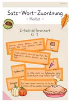 Vorschau - Spiele - Lesespiel Herbst: Sätze lesen, Bilder zuordnen Kl.2 - Deckblatt