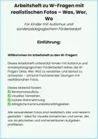Vorschau - Arbeitsblätter - WH-Fragen_Real-Fotos_Autismus_Sonderpädagogik_Workbook - Seite 1