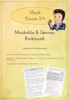 Vorschau - Arbeitsblätter - Leseübungen zum sinnentnehmenden Lesen: Rockmusik - Deckblatt