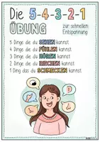 Vorschau - Poster - Die 5-4-3-2-1-Übung - Entspannung / gegen Stress & Anspannung / 5 Sinne / 54321 - Seite 3
