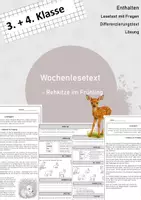 Vorschau - Arbeitsblätter - Wochenlesen - Rehkitze im Frühling - Deckblatt