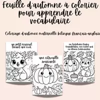 Aperçu - Matériel pour travaux manuels / dessin - coloriage automne maternelle français-anglais - Page de couverture
