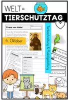 Vorschau - Stundenentwürfe - Welttierschutztag – Franz von Assisi, Tierschutz & Steckbrief | Grundschule - Deckblatt