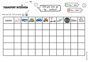 Vorschau - Arbeitsblätter - Class Surveys Transportation - Walk and Talks - Seite 1