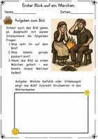 Vorschau - Arbeitsblätter - Der Holzfäller und die drei Wünsche – Märchenarbeit mit einfachen Aufgaben - Deckblatt