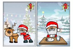 Vorschau - Arbeitsblätter - At the North Pole | Christmas Story Walk | Lesespaziergang Simple Past Englisch - Seite 1