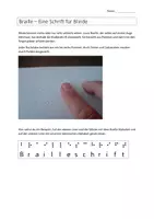 Vorschau - Stundenentwürfe - Blindenschrift ausprobieren und erleben - Deckblatt