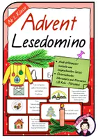Vorschau - Stationenlernen - Lesedomino ADVENT - Deckblatt