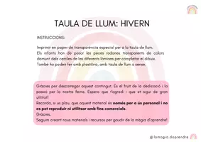 Vista previa - Tarjetas / Manipulativos - Taula de llum Nadal - Hivern - página 1