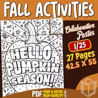 Aperçu - Jeux - Fall Collaborative Poster Coloring Crafts - Bulletin Board - Page de couverture