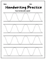 Aperçu - Feuilles d'exercices - FREE 6-Page Handwriting Practice Worksheets - Tracing Lines & Pre-Writing Skills - Page 1