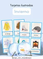 Vorschau - Präsentationen/Tafelbilder - Bildkarten Spanisch: Invierno – Winter-Wortschatz für die Grundschule - Deckblatt