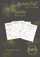 Vorschau - Unterrichtsreihen - Früchte Rätsel 3&4 DaZ Unterricht - Deckblatt