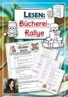 Vorschau - Stationenlernen - Bücherei Rallye (Lesen und Lesemotivation, Buchvorstellung) - Deckblatt