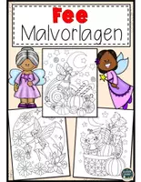 Vorschau - Mal- und Bastelvorlagen - Ausmalbilder Fee – Spaßige Malvorlagen für Kinder - Deckblatt