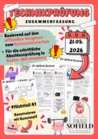Vorschau - Merkblätter - Technik - Prüfungsvorbereitung - Zusammenfassung - Realschulabschluss - Technikprüfung - Deckblatt