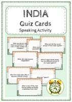 Vorschau - Aufgabenkarten - Quiz Cards - INDIA (Speaking Activity) - Deckblatt