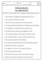 Vorschau - Arbeitsblätter - Stolperwörter Sätze lesen Kartoffel - Seite 1