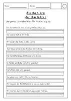 Vorschau - Arbeitsblätter - Sätze abschreiben zum Thema Kartoffel - Seite 1