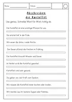 Vorschau - Arbeitsblätter - Sätze abschreiben zum Thema Kartoffel - Seite 2