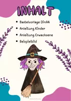 Vorschau - Mal- und Bastelvorlagen - Hexe Bastelvorlage - Fensterbild mit Kaffeefiltern - Seite 1