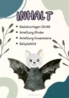 Vorschau - Mal- und Bastelvorlagen - Fledermaus Bastelvorlage - Fensterbild mit Kaffeefiltern - Seite 1