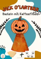 Vorschau - Mal- und Bastelvorlagen - Jack O'Lantern Bastevorlage - Fensterbild mit Kaffeefiltern - Deckblatt