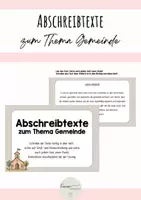 Vorschau - Aufgabenkarten - Abschreibkartei - Thema Gemeinde - mit Lösungen - Deckblatt